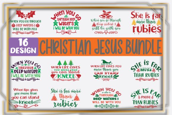 16 Christian Jesus Bundle for Crafts and Graphics