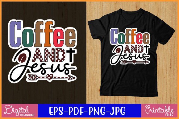 Coffee and Jesus Coffee Sticker Design