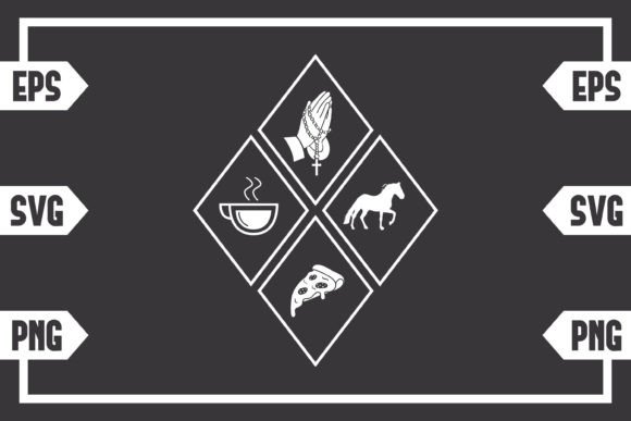 Coffee Jesus Pizza and Horse Graphics for Crafts