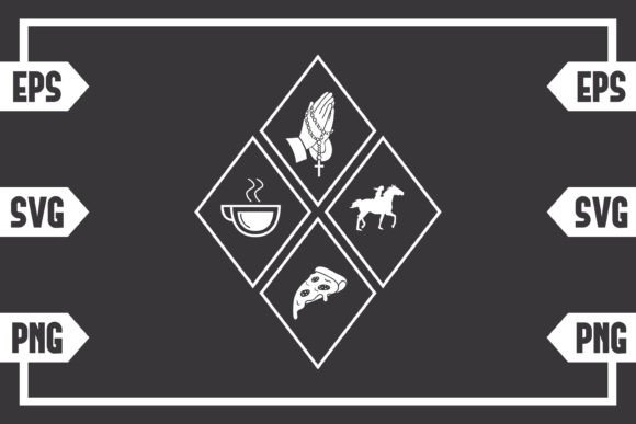 Coffee Jesus Pizza Female Riding Horse Graphics for Crafts