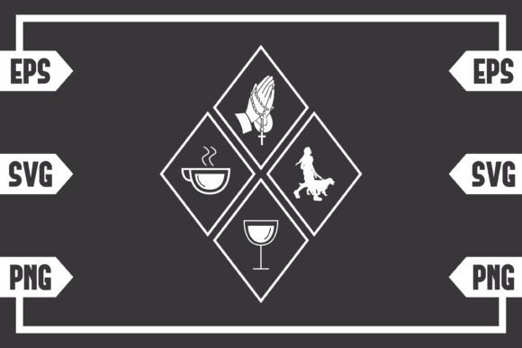 Coffee Jesus Wine and Female with Dog Crafts Graphics