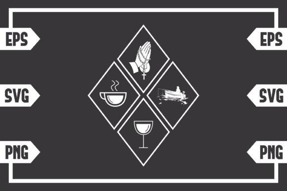 Coffee Jesus Wine and Guy Fishing: Graphics for Crafts & Branding