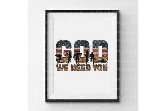 God We Need You Camo Png for Graphics & Crafts